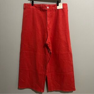 Universal Threads sailor high rise wide leg orangish red sz 17 jeans. stretch